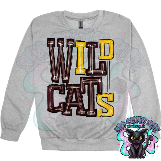 Sporty Wildcats - Maroon Gold Mascot