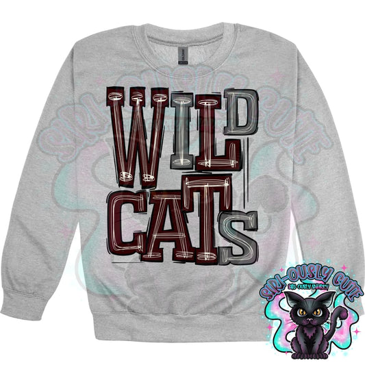 Sporty Wildcats - Maroon Gray Mascot