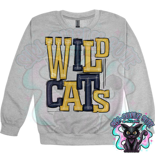 Sporty Wildcats - Navy Gold Mascot