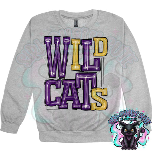 Sporty Wildcats - Purple Gold Mascot