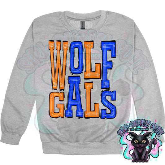 Sporty Wolfgals - Orange Royal Blue Mascot