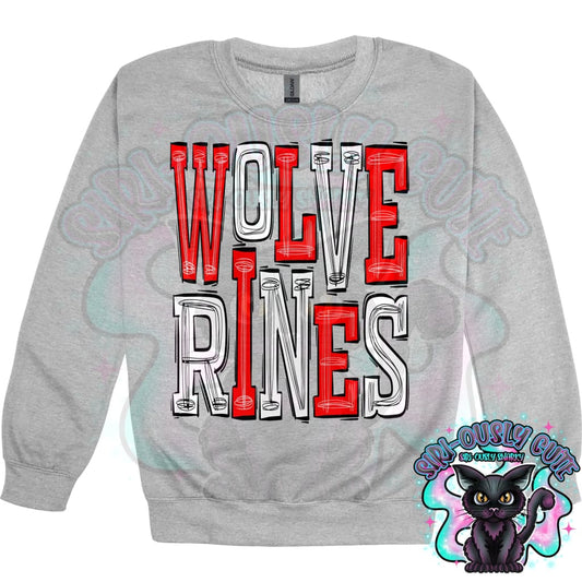 Sporty Wolverines - Red White Mascot