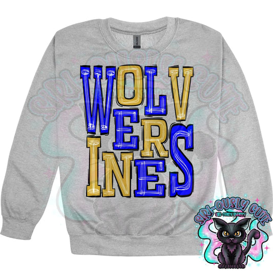 Sporty Wolverines - Royal Gold Mascot