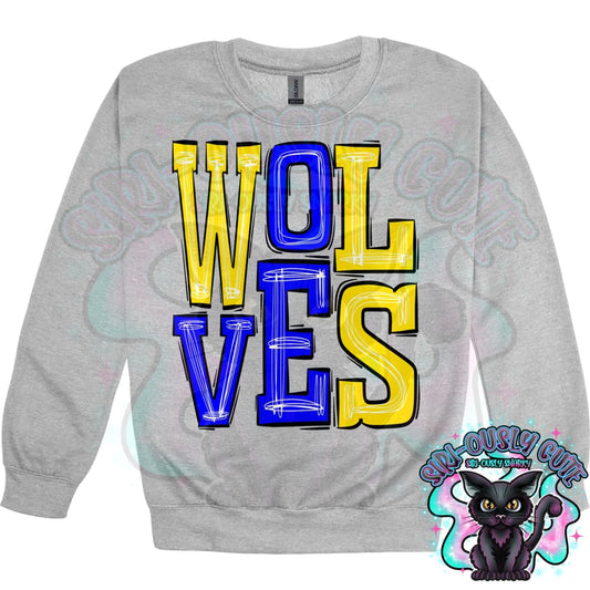 Sporty Wolves - Blue Yellow Mascot