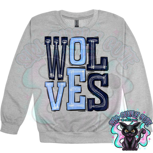 Sporty Wolves - Navy Carolina Blue Mascot
