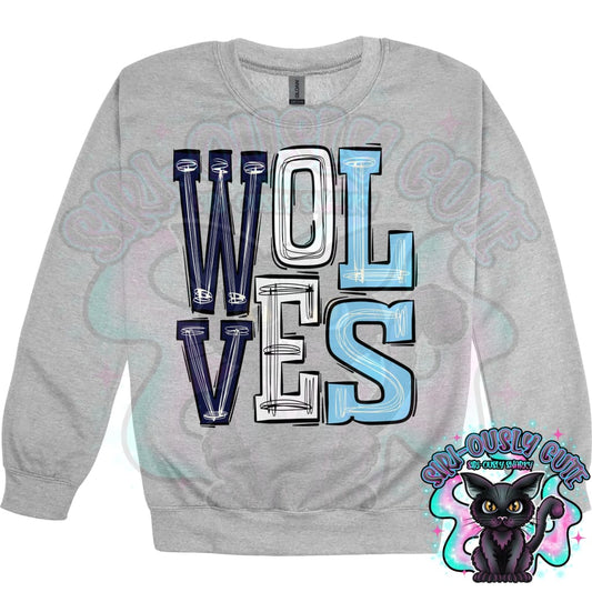 Sporty Wolves - Navy White Mascot