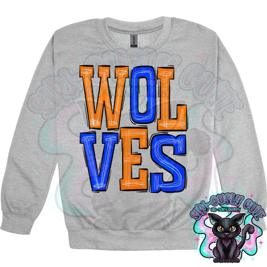 Sporty Wolves - Orange Blue Mascot