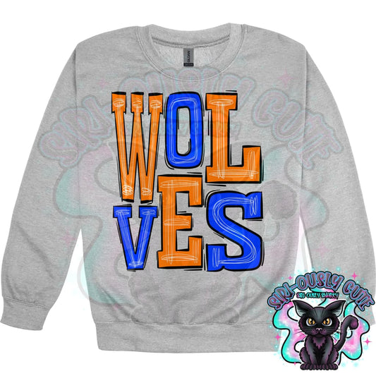 Sporty Wolves - Oranges Blue Mascot