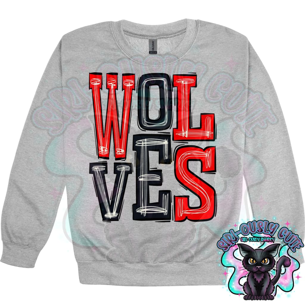 Sporty Wolves - Red Black Mascot