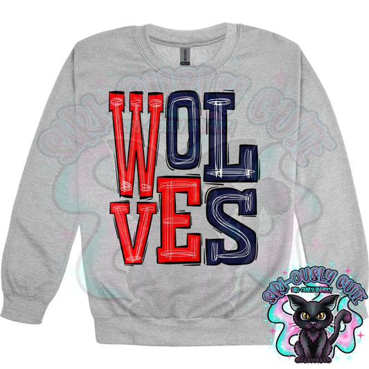 Sporty Wolves - Red Navy Mascot