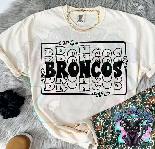 Stacked Mascot With Frame Broncos Mascot