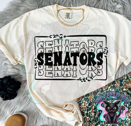 Stacked Mascot With Frame Senators Mascot