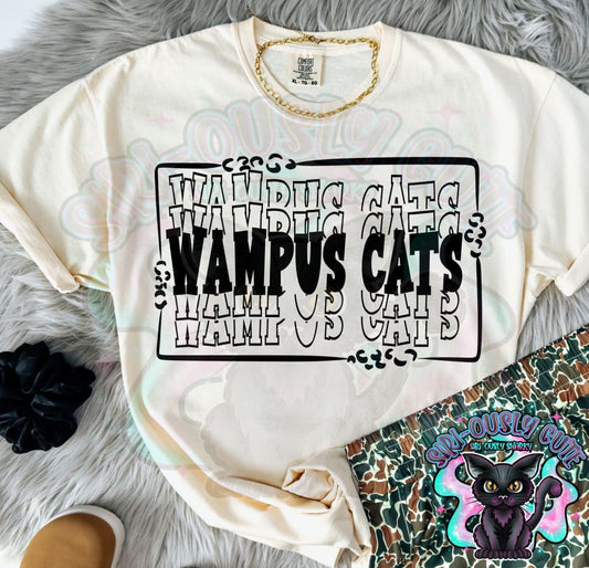 Stacked Mascot With Frame Wampus Cats Mascot