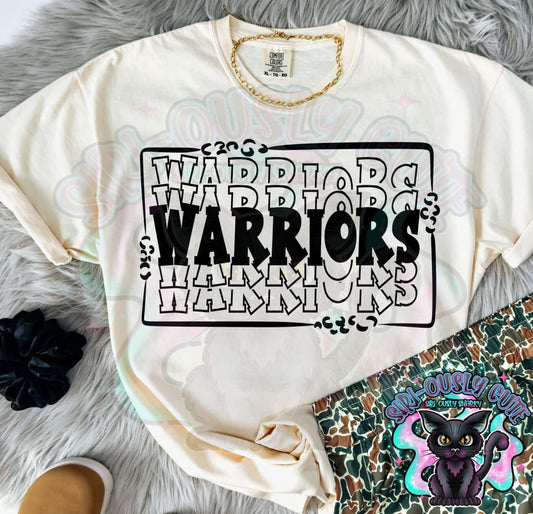 Stacked Mascot With Frame Warriors Mascot