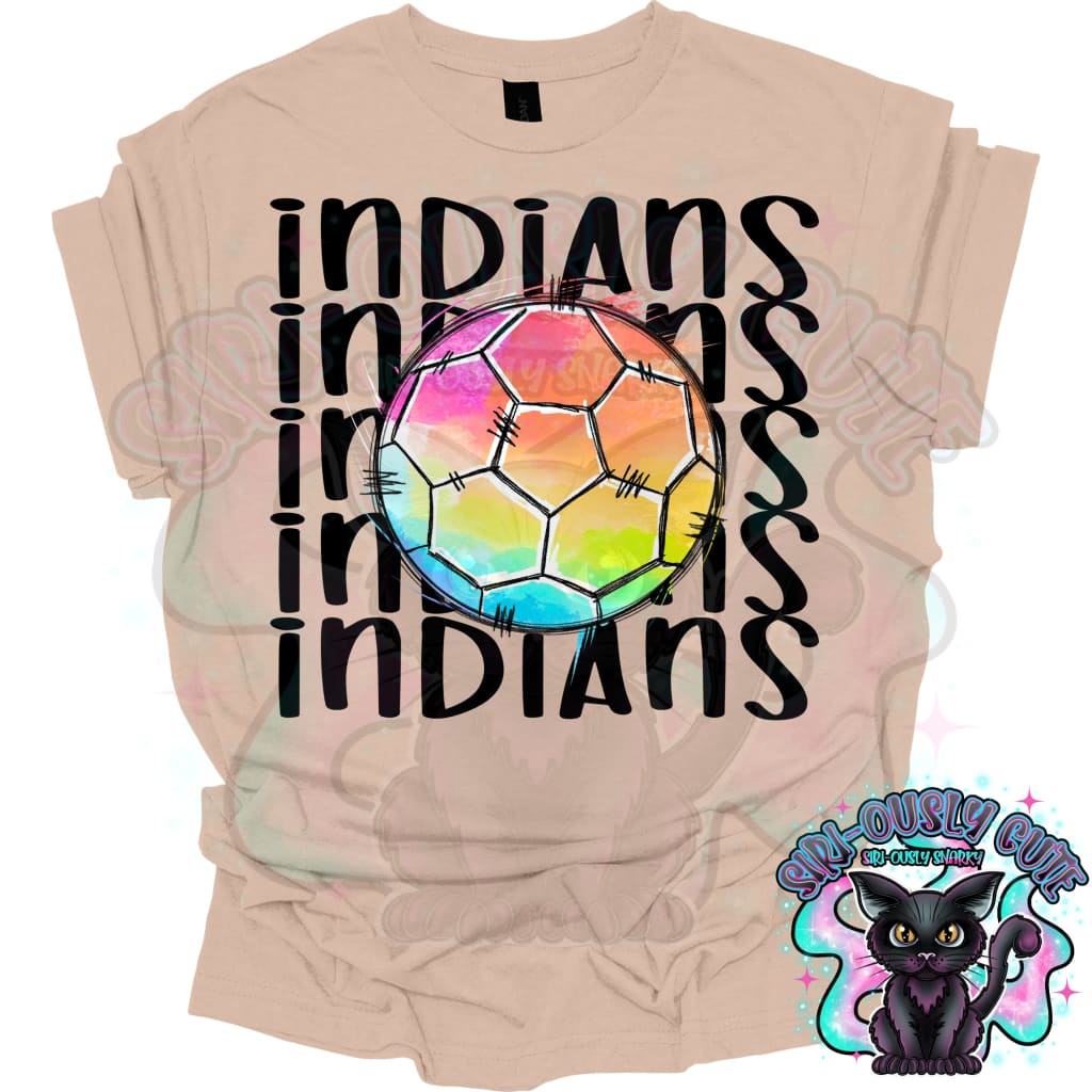 Tie Dye Sports Indians Soccer Mascot