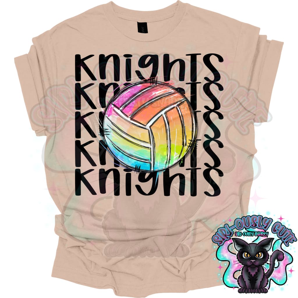 Tie Dye Sports Knights Volleyball Mascot