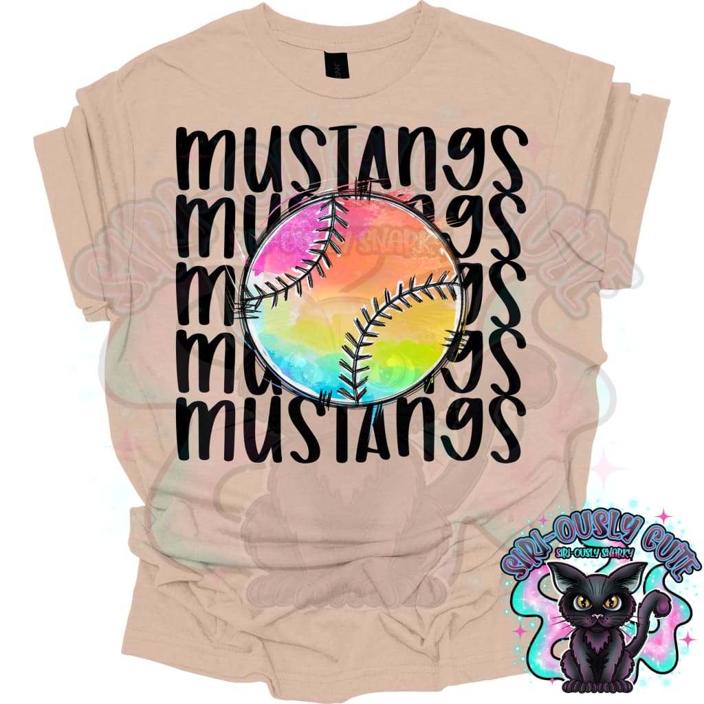 Tie Dye Sports Mustangs Baseball Softball Mascot