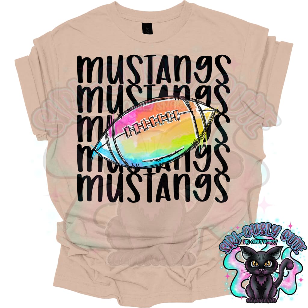 Tie Dye Sports Mustangs Football Mascot