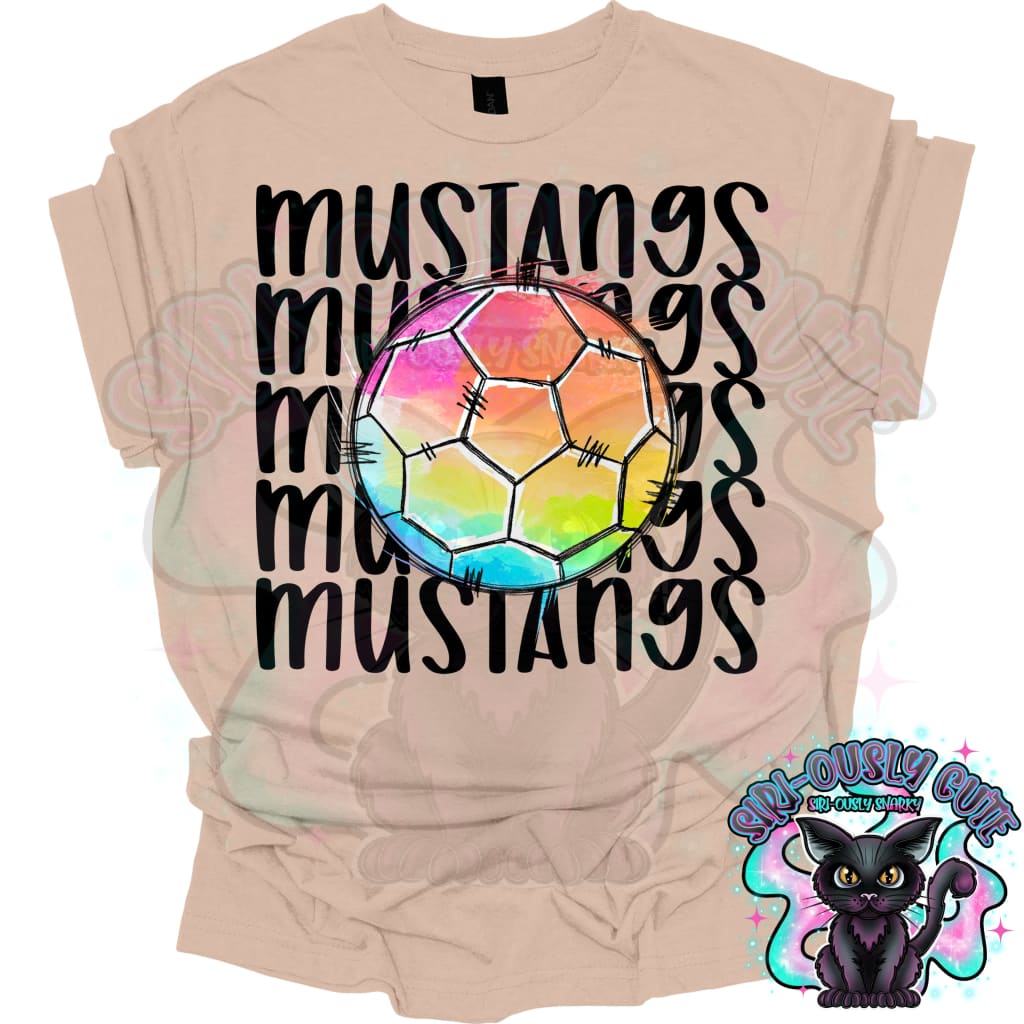 Tie Dye Sports Mustangs Soccer Mascot