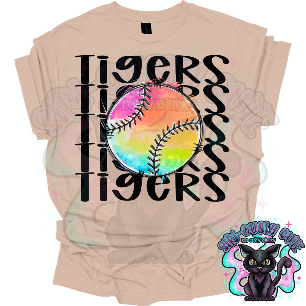 Tie Dye Sports Tigers Baseball Softball Mascot