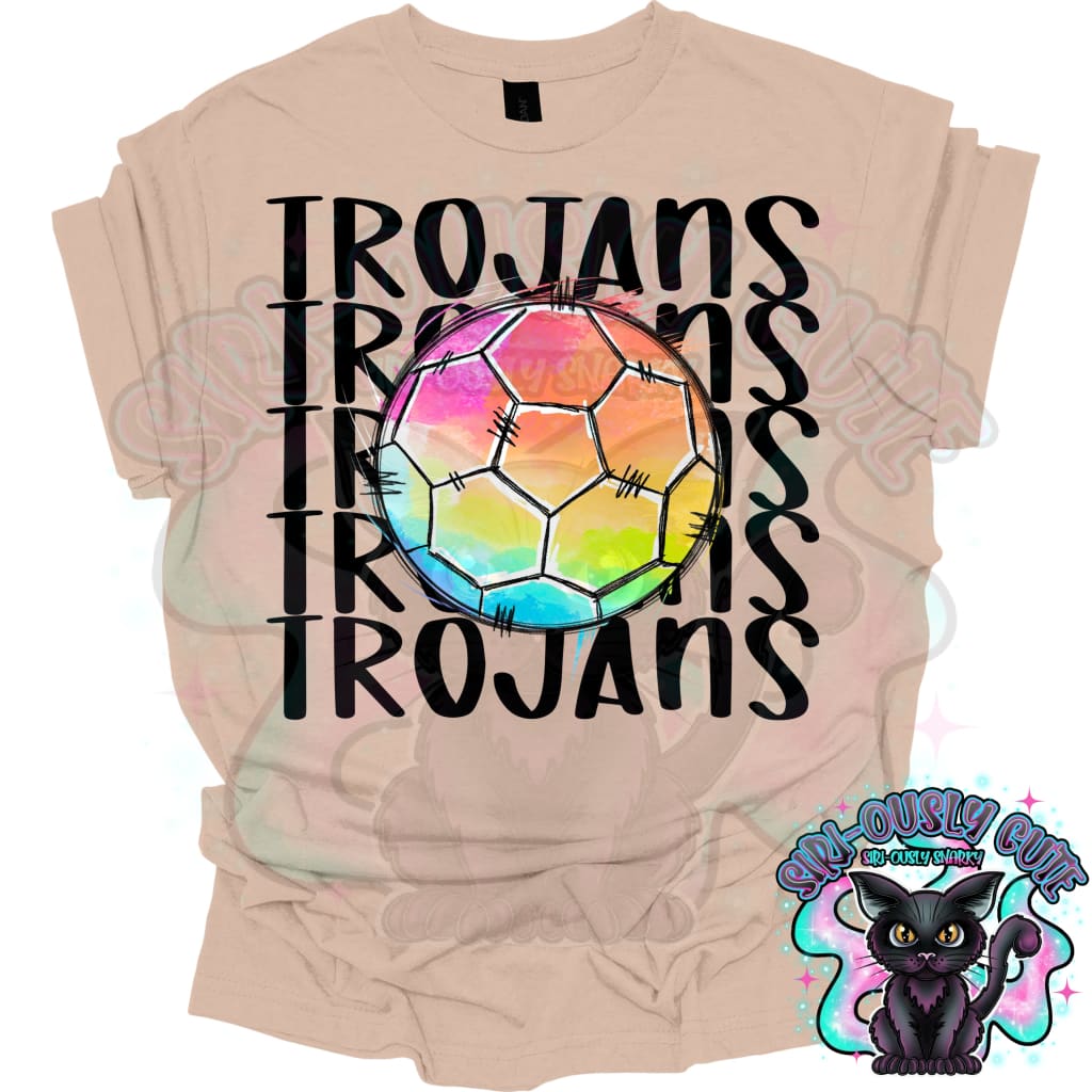 Tie Dye Sports Trojans Soccer Mascot