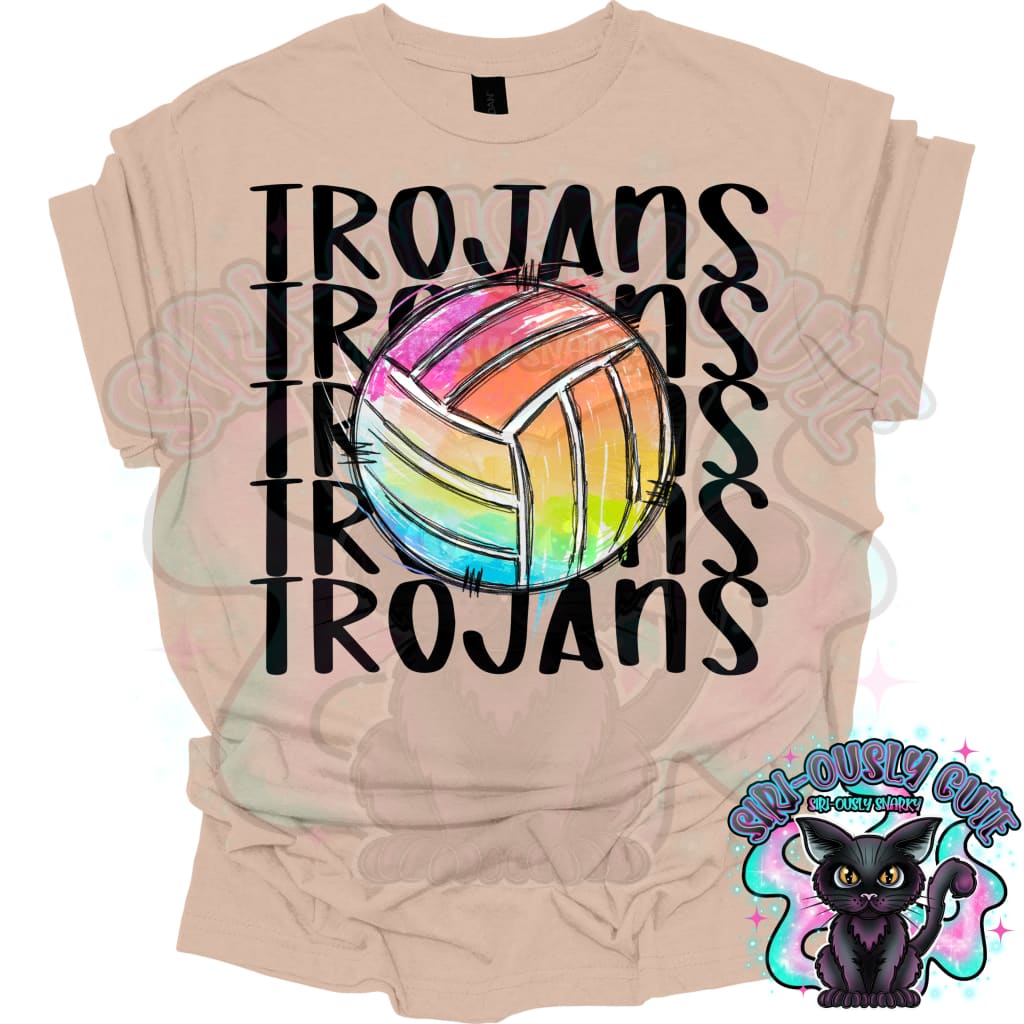 Tie Dye Sports Trojans Volleyball Mascot