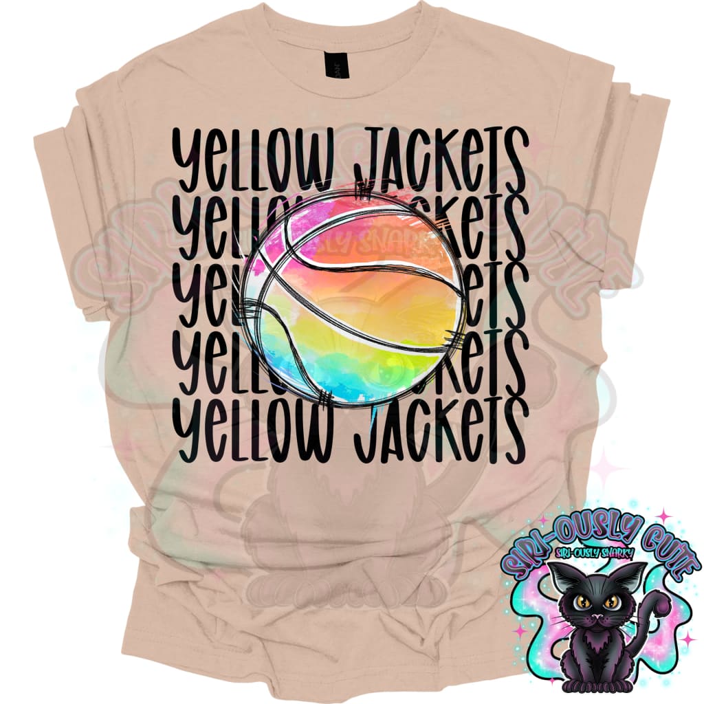 Tie Dye Sports Yellow Jackets Basketball Mascot