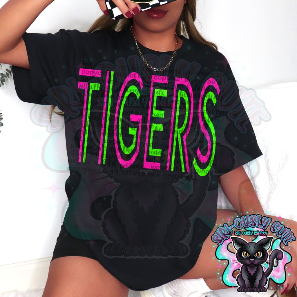 Vibrant Neon Mascots - Tigers Mascot