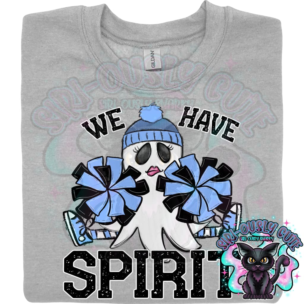 We Have Spirit Ghost Cheerleader Columbia Blue Mascot