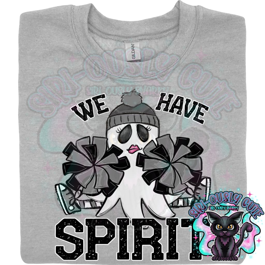 We Have Spirit Ghost Cheerleader Gray Mascot