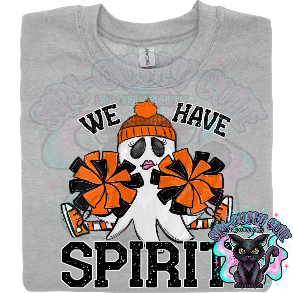 We Have Spirit Ghost Cheerleader Orange Mascot