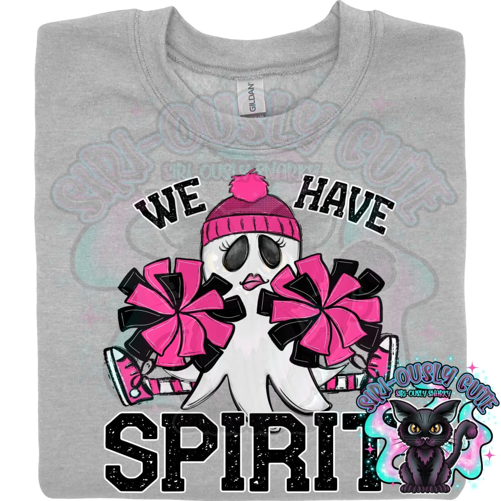 We Have Spirit Ghost Cheerleader Pink Mascot