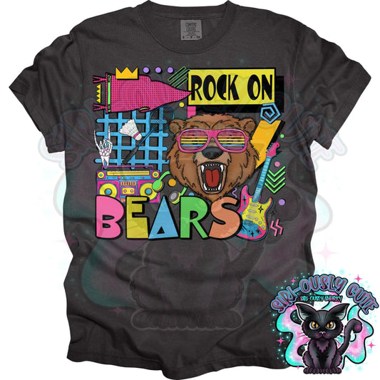 90S Rock On Bears Badminton Mascot