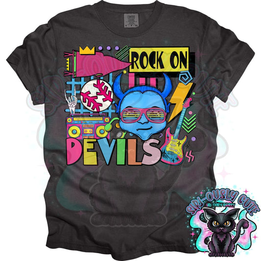 90S Rock On Blue Devils Baseball Mascot