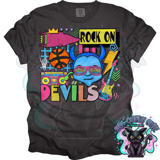 90S Rock On Blue Devils Basketball Mascot