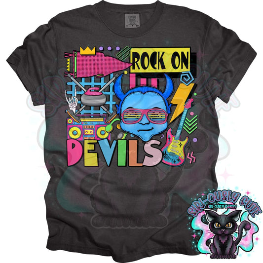 90S Rock On Blue Devils Curling Mascot
