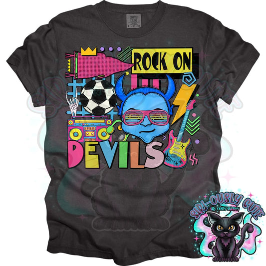 90S Rock On Blue Devils Soccer Mascot