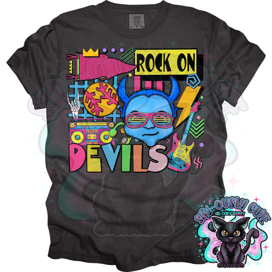 90S Rock On Blue Devils Softball Mascot