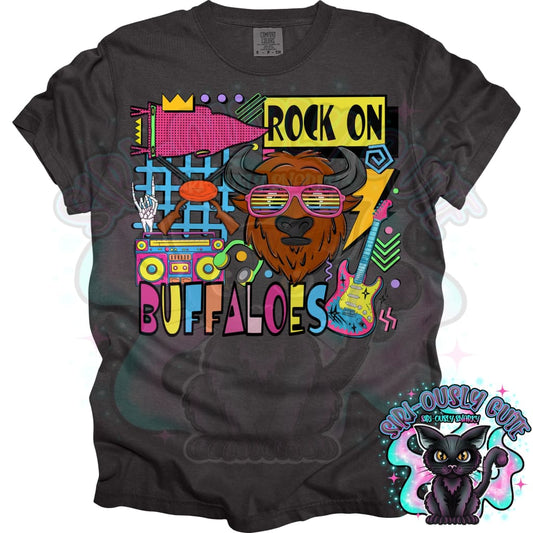 90S Rock On Buffaloes Shooting Mascot