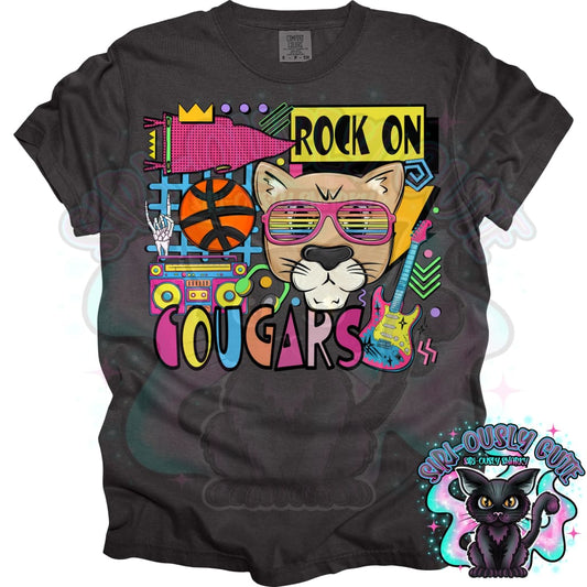 90S Rock On Cougars Basketball Mascot