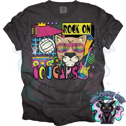 90S Rock On Cougars Volleyball Mascot