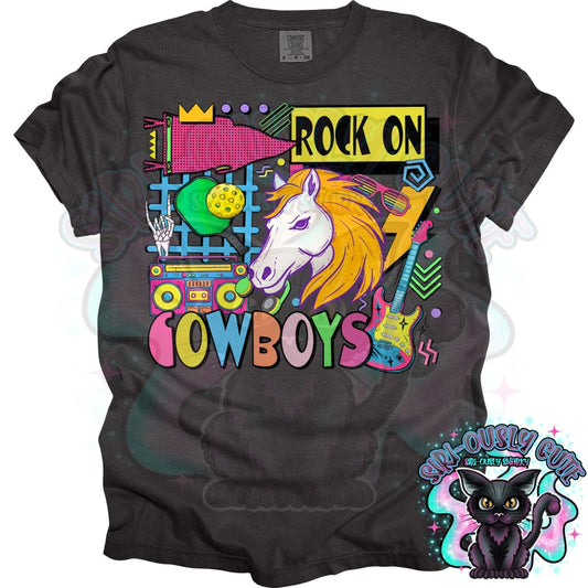 90S Rock On Cowboys (Horse) Pickleball Mascot