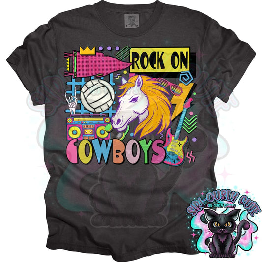 90S Rock On Cowboys (Horse) Volleyball Mascot