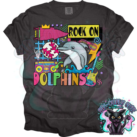 90S Rock On Dolphins Baseball Mascot