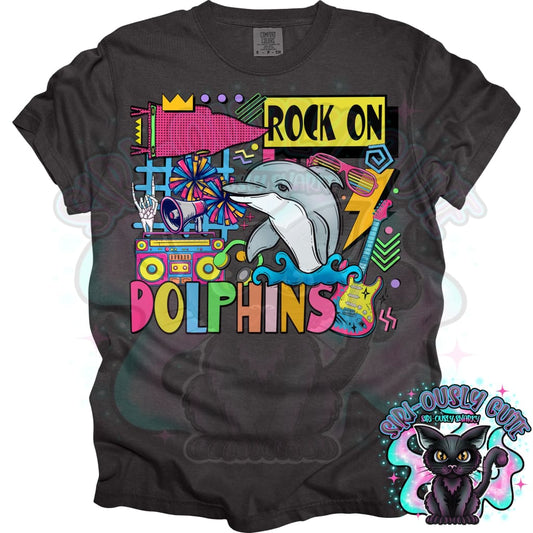 90S Rock On Dolphins Cheer Mascot