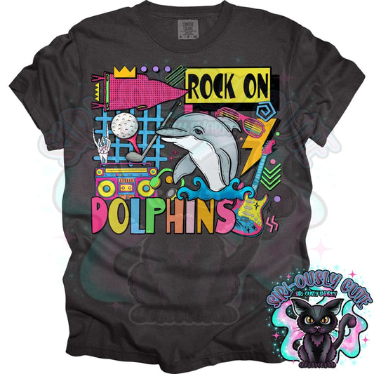 90S Rock On Dolphins Golf Mascot