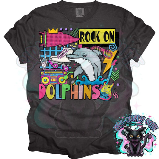 90S Rock On Dolphins Roller Skate Mascot