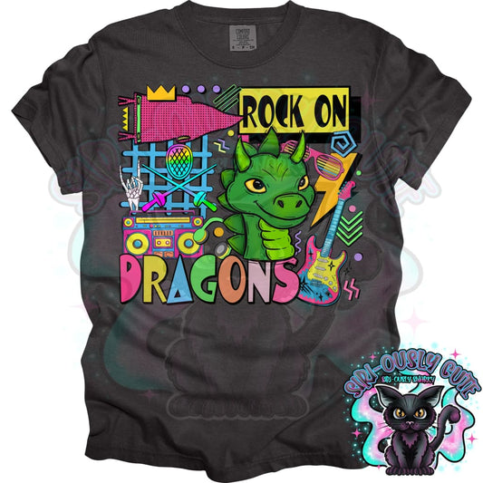 90S Rock On Dragons Fencing Mascot