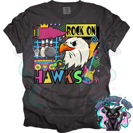 90S Rock On Hawks 2 Bowling Mascot