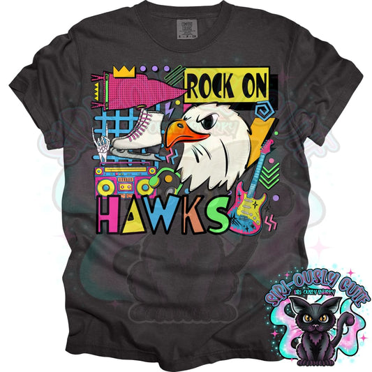 90S Rock On Hawks 2 Ice Skating Mascot